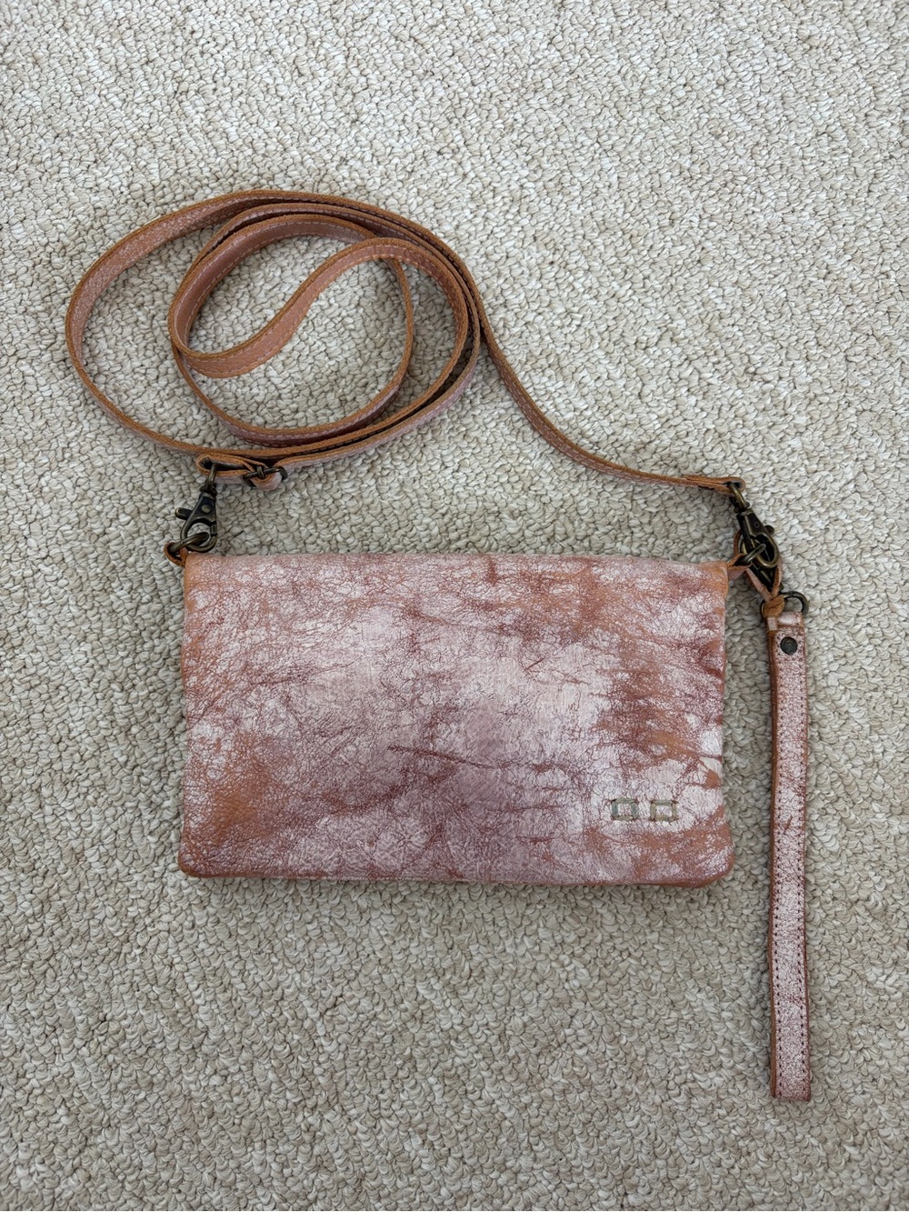 BED | STU Whitewash Leather Crossbody Clutch for Women - Picture 2 of 4